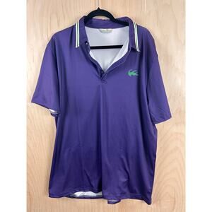 Rayanera Purple Polo Shirt Mens 2XL Crocodile Logo Short Sleeve Performance